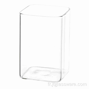 Tasse en verre rectangulaire à paroi simple